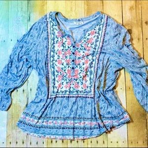 Style & Co Plus Watercolor Top